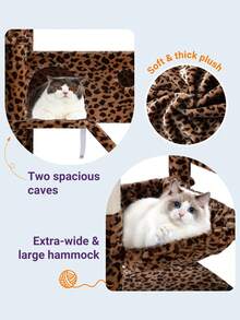 Allewie 81 Inches Tall Cat Tree/Multi-Level Large Cat Tree House And Towers For Large Cat/Cat Climbing Tree With Cat Condo And Hammock/Cat Tree Scratching Post/Wide Base/Cat Tree/Dark Grey/Grey/Pink/Beige/White & Black SPO/Leopard Print * Room Decor Home Decor Christmas Decor Bedroom Decor