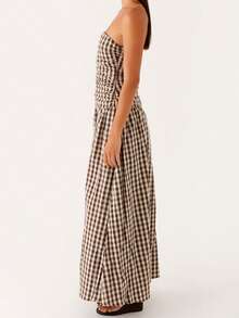 2025 Women Y2k Strapless Maxi Dress Tube Top Dress Elegant Long Dress Summer Beach Vacation Dress Off The Shoulder Dresses Sleeveless A Line Flowy Dress Wedding Party Formal Cocktail Dresses Bohemian Clothes Dress - Cà phê nâu - Xem 4