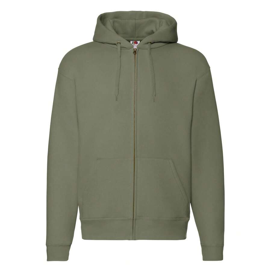Fruit of the Loom Mens Premium Full Zip Hoodie (Classic Olive) - Green - View 1