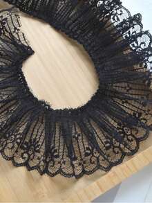 1 码 7 厘米黑白蕾丝荷叶边饰边，手工蕾丝配饰，适用于袖口、衣领、洛丽塔时尚 - 彩色 - 查看 5