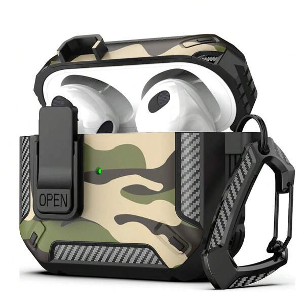 Camo 1pc Apple 4 Protective Case, Camouflage Style, Compatible With Airpods Pro 2