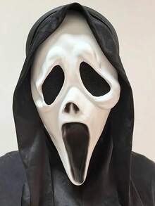 1pc Escape Chamber Horror Adult Death Skull Scream Latex -Mask Script Kill Dawn Kill Scream Ghost Latex -Mask Suitable For All Kinds Of Dance Party Cosplay.Halloween