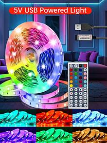 5V Rgb5050 Dải đèn LED Với USB & 44 Chìa khóa Hẻo lánh , Đầy màu sắc TV Bối cảnh Ánh sáng đèn trang trí Đối với Phòng khách , Phòng ngủ Bầu không khí Đèn - nhiều màu - Xem 12