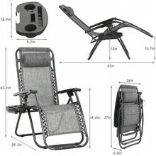 Zero Gravity Chair Lounge Chair Set Of 2 Lawn Chair Outdoor Chair Deck Chairs - GRAY - View 6