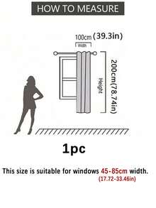 1pc Simple Pink Blackout Curtain, Heat Insulation For Bedroom - Pink - View 25