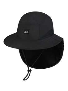 1 Pc New Leisure Polyester Fabric Anti-UV Windproof Sun Hat, Outdoor Spring And Summer Visor Cycling Wind-Resistant Cap, Suitable For Outdoor Shade Use