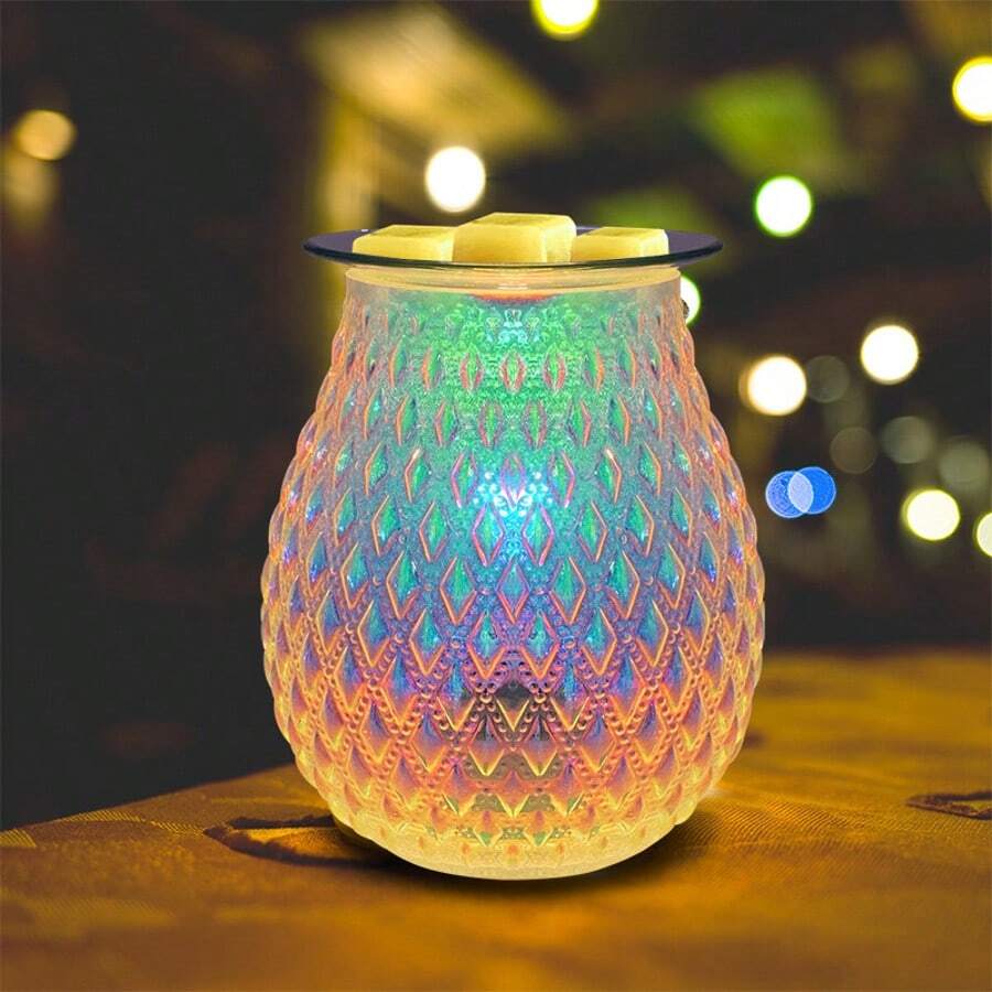 1/2pcs Glass Melt Wax Lamp, Electric Wax Melt Heater PTC Heating Plate With 7 Colors LED Color Change Light Wax Heater Aromatherapy Heater For Home Office Gifts And Decorations - 1pcs - View 1