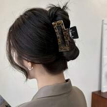 4 Stücke/2 Stücke/1 Stück Leopard Muster Haarclips, Leopard Muster Haarklammern, schicke karierte Haarspangen, einfache quadratische Haraccessoires, geeignet für Lässig und täglichen Gebrauch, Rückkehr zur Schule