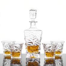 1 pièce / 2 pièces / 4 pièces / 5 pièces Ensemble de carafe à whisky de 900 ml / 30 oz, design créatif brillant. Bouteille et verre de whisky de luxe avec effet de glace fissurée, convient pour le brandy, le rhum, la téquila, la vodka, pour usage à la maison, en bar et en fête. Cadeau pour père, mari, petit-ami