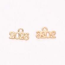 mengjiale 40pcs Retro Alloy Jewelry Accessories, Multicolor 2025 & 2026 Year Charms, Suitable For DIY Jewelry Making