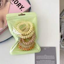 6 pièces Set de Chouchous Spirale, Chouchous Spirale, Accessoire de Cheveux Dégradé Bicolore, Coloré, Combinaison Élastique de Bandes de Caoutchouc pour Cheveux, Chouchous Simples, Style Décontracté. Attaches pour Queue de Cheval, Élastiques à Cheveux, Élastiques à Cheveux, Chouchous