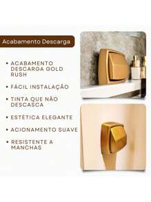 Kit Ducha Higiênica Dourada E Acabamento Descarga Banheiro