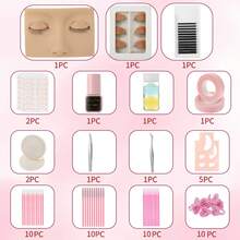 Fragrance-Free Hypoallergenic False Eyelash Extension Kit - Eyelash Extensions Tools For Beginners - No Power Needed, Mannequin Head Included, Perfect For Makeup Grafting Training And Practice - Nhiều màu - Xem 2