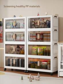 1pc 48cm/18.9in - 60cm/23.6in Wide Storage Cabinet, Foldable Storage Box, Home Living Room Toy Cabinet Organizer, Snack Cabinet, Kitchen Storage Cabinet, Christmas Gift, Storage Box, Under Bed Storage