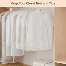 Set de 5 bolsas transparentes para ropa, bolsas protectoras plegables para almacenamiento en el armario de trajes, batas, vestidos largos, etc.