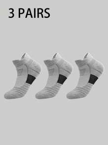 1/3/6 Pairs Thick Sports Short Socks For Men, Moisture-Wicking Tennis, Badminton, Running, Basketball Socks, Fall