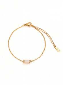 1pc Elegant Bracelet, Women's Jewelry, S925 Sterling Silver Minimalist Chain Bracelet, Exquisite Jewelry, Friendship Gift For Sister - Gold - View 13