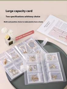 1Set Frosted Transparent Jewelry Storage Booklet With 30 Oxidation Resistant Storage Bags For Ring, Earring And Necklace Sorting And Organizing Container