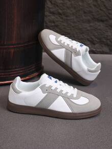 Giày thể thao đa năng cho nam và nữ, size 36-45, giày đế bằng buộc dây, giày thể thao cho học sinh, giày tập thể dục trong nhà - trắng - Xem 8