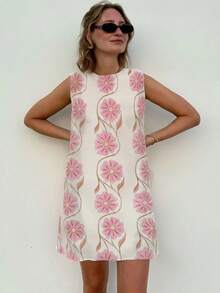 女士时尚印花迷你度假仙女裙