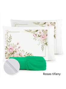 3-Piece Sheet Set 400 Thread Count For Queen King Single Bed Micropercal - ROSAS THIFFANY - View 1
