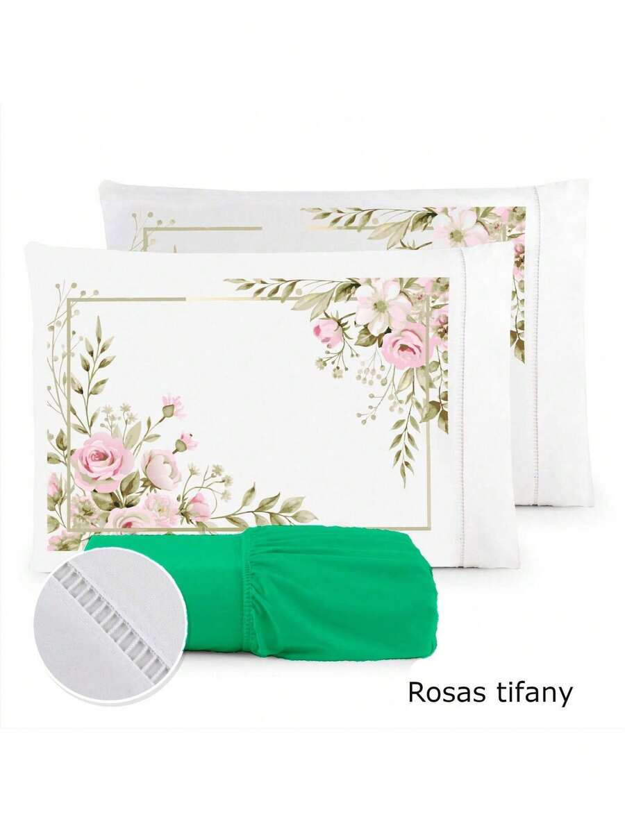 3-Piece Sheet Set 400 Thread Count For Queen King Single Bed Micropercal - ROSAS THIFFANY - View 1