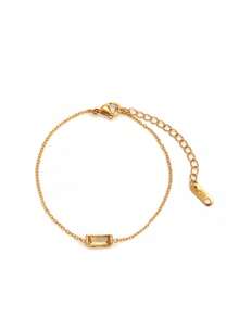 1pc Elegant Bracelet, Women's Jewelry, S925 Sterling Silver Minimalist Chain Bracelet, Exquisite Jewelry, Friendship Gift For Sister - Gold - View 20