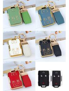 1 Pc Key Fob Cover TPU Car Key Case With Keychain 360 Degree Protection Shell For GMC For Chevrolet For Suburban For Tahoe For Yukon Exquisite High-End Keybag Suitable For Both Men And Women - Big Keychain - View 14