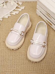 1 par de zapatos planos de niña con estilo elegante y adorable de princesa, adecuados para primavera y otoño - Blanco - Ver 1
