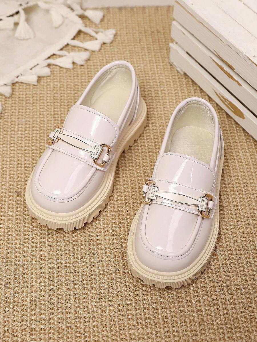 1 par de zapatos planos de niña con estilo elegante y adorable de princesa, adecuados para primavera y otoño - Blanco - Ver 1
