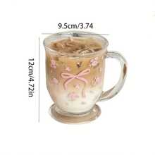 Original French Rose Glass, Bow Knot, Broken Flower, Cold Extract Cup, Couple Milk Cup, Coffee Breakfast Cup, Holiday Party, Birthday Party, Halloween, Christmas, Easter, Mother's Day, Teacher's Day, Holiday Gift, Perfect Gift For Family, Friends, Sisters, Relatives And Teachers