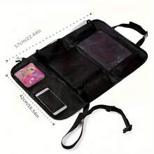 1/2pcs Car Back Seat Storage Organizer Bag With Touch Screen Tablet Holder, 10 Storage Pockets, Durable Seat Back Protector Pad - Black - View 5