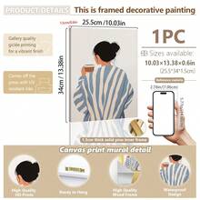 1PC, Canvas Hanging Picture, Framed, Easy To Hang, Wall Arts, Posters, Modern, Contemporary Stripe Wall Art, Abstract Feminine Decor, Morning Coffee Prints, Stripe Prints, Minimalist Portrait Posters, Eclectic Fine Art, Home Decor, Room Decor, Dining Room, Kitchen, Bathroom, Dormitory Decor - Multicolor - View 14