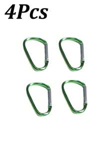 4pcs Aluminum Snap Hook Carabiner D-Ring Key Chain Clip Keychain Hiking Camp,Colorful Outdoor Keychain,D-Shaped Aluminum Carabiners, Heavy Duty Spring Hook Keychain Clips, Lightweight Mixed Colors, Ideal For Camping, Fishing, Pet Leashes, And Securing Indoor/Outdoor Gear, Camping Accessories