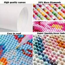 DIY Diamond Painting Kit, Full Round Diamond Mosaic Art Craft, Suitable For Beginners, Home Wall Decor, Gift, Frameless