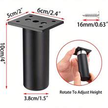 4 piezas Patas ajustables para gabinete, Patas de muebles ajustables, Elevadores de muebles de sofá, Patas de repuesto DIY para muebles, Pies para soporte de TV - Multicolor - Ver 9