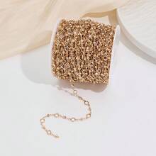 50cm-100cm Metal Copper Chains With Colorful Crystal Design, Suitable For Jewelry DIY Making, Including Hair Chains, Necklaces, Bracelets, Anklets, Earrings, Not Including Reel