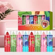 MISS FACTORX 8pcs/Box Color-Changing Lip Balm Set, 4 Flavors, Long-Lasting Waterproof Non-Transfer Formula, Moisturizing Glossy Lip Color, Great Mother's Day & Women's Festival Gift