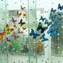 12pcs 3D Layered Realistic Butterfly Decorative Wall Stickers, Creative Home Decor Fridge Magnets