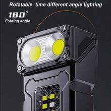 1pc LED Working Flashlight With Magnet Multifunctional COB Lamp Rechargeable Maintenance Lamp Suitable For Outdoor Camping Household Emergency Lighting