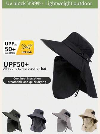 1 pezzo Cappello a secchiello unisex protettivo per viso e collo, cappello traspirante per pesca/escursionismo con ampia tesa, ottima protezione dal sole per primavera/estate e attività all'aperto