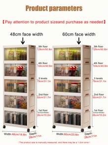 1pc 48cm/18.9in - 60cm/23.6in Wide Storage Cabinet, Foldable Storage Box, Home Living Room Toy Cabinet Organizer, Snack Cabinet, Kitchen Storage Cabinet, Christmas Gift, Storage Box, Under Bed Storage