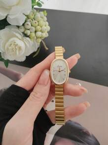 1 nuevo reloj de mujer de moda exquisito, casual y sencillo con correa de acero inoxidable clásica, de estilo retroiluminado, de lujo y elegante, reloj de cuarzo adecuado para uso diario, vacaciones, regalo exquisito para amigas o familiares