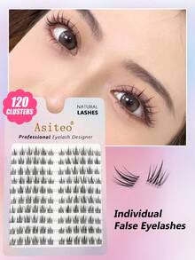 Asiteo Manga Lashes 120 件单根睫毛，向日葵风格假睫毛，DIY 睫毛延长，睫毛簇，睫毛簇，单根睫毛，睫毛，假睫毛