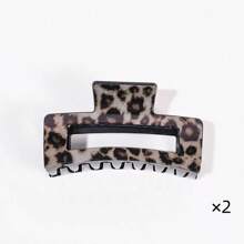 4 Stücke/2 Stücke/1 Stück Leopard Muster Haarclips, Leopard Muster Haarklammern, schicke karierte Haarspangen, einfache quadratische Haraccessoires, geeignet für Lässig und täglichen Gebrauch, Rückkehr zur Schule