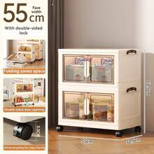 5/3/1-Layer Multifunctional Folding Storage Cabinet With Large Storage Capacity - Bottom Movable Pulley - Thickened Material Saves Storage Space - Easy And Worry Free Installation, Suitable For Clothes, Bedding, Kitchen Utensils, Shoes, Bags, Books