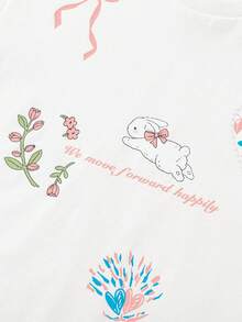 Balabala Girls' Quick-Dry Cartoon T-Shirt, Soft & Fashionable Summer Clothing - Original White - View 7