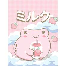 1 件墙面艺术海报无框流行钻石艺术画 5D DIY 马赛克动物卡通可爱婴儿青蛙镶嵌十字绣刺绣饰品套件卧室装饰