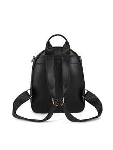New Design Versatile Soft Leather Women Backpack, Large Capacity Book Bag/Travel Bag - Black - View 5