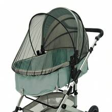 Infant Stroller Mosquito Net, Dense Full Coverage Breathable Foldable Anti-Mosquito Net Canopy, Suitable For Strollers, Bassinets And Car Seats - Black - View 5